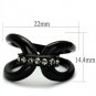 TK2098 - IP Black(Ion Plating) Stainless Steel Ring with Top Grade Crystal in Black Diamond
