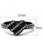 TK2100 - IP Black(Ion Plating) Stainless Steel Ring with Top Grade Crystal in Black Diamond