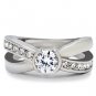 TK214 - High polished (no plating) Stainless Steel Ring with AAA Grade CZ in Clear