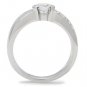 TK214 - High polished (no plating) Stainless Steel Ring with AAA Grade CZ in Clear
