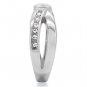 TK214 - High polished (no plating) Stainless Steel Ring with AAA Grade CZ in Clear