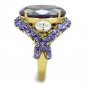 TK2160 - IP Gold(Ion Plating) Stainless Steel Ring with AAA Grade CZ in Amethyst