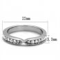 TK2163 - High polished (no plating) Stainless Steel Ring with Top Grade Crystal in Clear