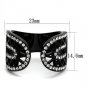 TK2166 - IP Black(Ion Plating) Stainless Steel Ring with Top Grade Crystal in Black Diamond