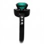 TK2209 - IP Black(Ion Plating) Stainless Steel Ring with Synthetic Synthetic Glass in Blue Zircon