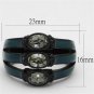 TK2214 - IP Black(Ion Plating) Stainless Steel Ring with Top Grade Crystal in Black Diamond