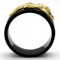 TK2240 - IP Gold+ IP Black (Ion Plating) Stainless Steel Ring with No Stone