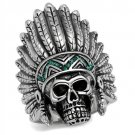 TK2245 - High polished (no plating) Stainless Steel Ring with Top Grade Crystal in Emerald