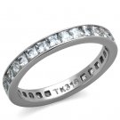 TK2344 - High polished (no plating) Stainless Steel Ring with AAA Grade CZ in Clear