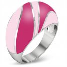 TK243 - High polished (no plating) Stainless Steel Ring with Epoxy in No Stone