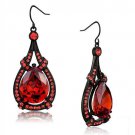 TK2531 - IP Black(Ion Plating) Stainless Steel Earrings with AAA Grade CZ in Orange Default Title