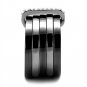 TK2602 - Two Tone IP Light Black (IP Gun) Stainless Steel Ring with Top Grade Crystal in Clear
