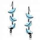 TK2624 - IP Black(Ion Plating) Stainless Steel Earrings with Epoxy in Sea Blue Default Title