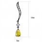 TK2631 - IP Light Black (IP Gun) Stainless Steel Earrings with AAA Grade CZ in Topaz Default Title