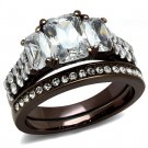 TK2646 - IP Dark Brown (IP coffee) Stainless Steel Ring with AAA Grade CZ in Clear