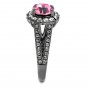 TK2680 - IP Light Black (IP Gun) Stainless Steel Ring with Top Grade Crystal in Light Rose