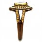 TK2838 - IP Coffee light Stainless Steel Ring with AAA Grade CZ in Citrine Yellow