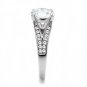 TK3020 - High polished (no plating) Stainless Steel Ring with AAA Grade CZ in Clear