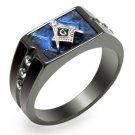 TK3116 - Two-Tone IP Black Stainless Steel Ring with AAA Grade CZ in Clear