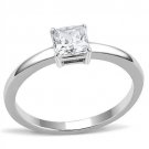 TK3250 - High polished (no plating) Stainless Steel Ring with AAA Grade CZ in Clear