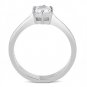 TK3252 - High polished (no plating) Stainless Steel Ring with AAA Grade CZ in Clear