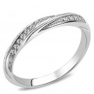 TK3259 - High polished (no plating) Stainless Steel Ring with AAA Grade CZ in Clear