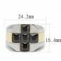TK3271 - Two-Tone IP Gold (Ion Plating) Stainless Steel Ring with AAA Grade CZ in Black Diamond