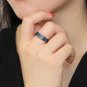 TK3292 - High polished (no plating) Stainless Steel Ring with Top Grade Crystal in Black Diamond