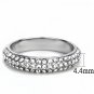 TK3434 - High polished (no plating) Stainless Steel Ring with AAA Grade CZ in Clear