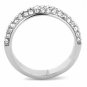 TK3434 - High polished (no plating) Stainless Steel Ring with AAA Grade CZ in Clear