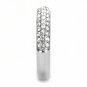 TK3434 - High polished (no plating) Stainless Steel Ring with AAA Grade CZ in Clear