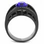 TK3453 - IP Light Black (IP Gun) Stainless Steel Ring with Top Grade Crystal in Sapphire