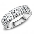 TK3504 - High polished (no plating) Stainless Steel Ring with AAA Grade CZ in Clear