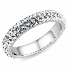 TK3533 - High polished (no plating) Stainless Steel Ring with Top Grade Crystal in Clear