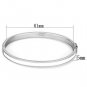 TK740 - High polished (no plating) Stainless Steel Bangle with Epoxy in White
