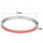 TK748 - High polished (no plating) Stainless Steel Bangle with Epoxy in Orange