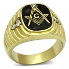 TK776 - IP Gold(Ion Plating) Stainless Steel Ring with Top Grade Crystal in Clear