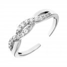 Toe Ring with Intertwined Cubic Zirconia in Sterling Silver Sterling Silver