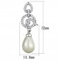 TS480 - Rhodium 925 Sterling Silver Earrings with Synthetic Pearl in Citrine Yellow Default Title