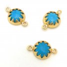 TurquoiJewelry Findings for DIY Jewelry Making Gold Plated Turquoise Connector 1 Pc Default Title