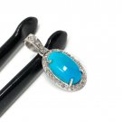Turquoise PGenuine Sleeping Beauty Turquoise Pendant Gemstone Pendant 0.90' x 0.45' Default Title