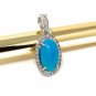 Turquoise PGenuine Sleeping Beauty Turquoise Pendant Gemstone Pendant 0.90' x 0.45' Default Title