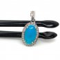 Turquoise PGenuine Sleeping Beauty Turquoise Pendant Gemstone Pendant 0.90' x 0.45' Default Title
