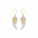 Two-Tone Wing Drop Earrings in 10K Gold D110156