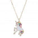 Unicorn Necklace Rainbow Unicorn Necklace Pendant Jewelry Gifts for Girls White