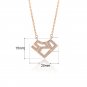 Valentine's Day CZ 520 Letters 925 Sterling Silver Necklace Rose Gold