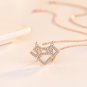 Valentine's Day CZ 520 Letters 925 Sterling Silver Necklace Rose Gold