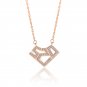 Valentine's Day CZ 520 Letters 925 Sterling Silver Necklace Rose Gold
