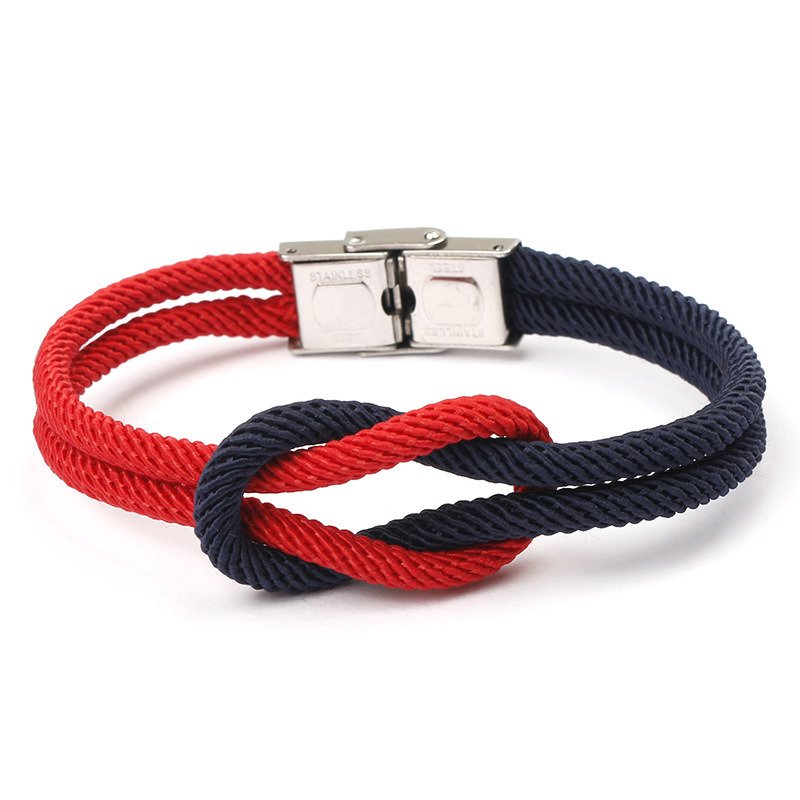 Vintage Anchor Handmade Diy Woven Bracelet Red Blue