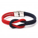 Vintage Anchor Handmade Diy Woven Bracelet Red Blue